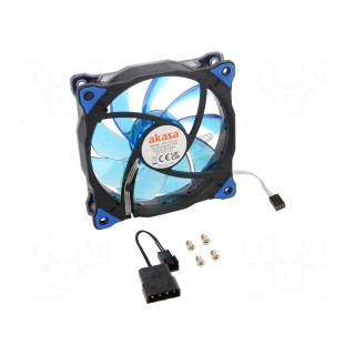 Fan: DC | axial | 12VDC | 120x120x25mm | 23.2dBA | slide bearing | blue