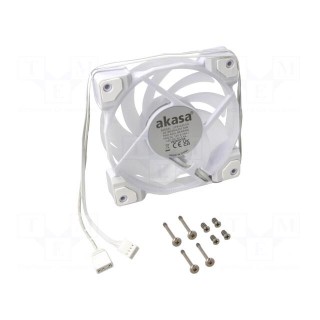 Fan: DC | axial | 12VDC | 120x120x25mm | 32.7dBA | ball bearing | white