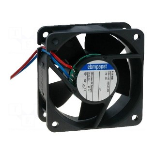 Fan: DC | axial | 24VDC | 60x60x25mm | 56m3/h | 41dBA | ball bearing
