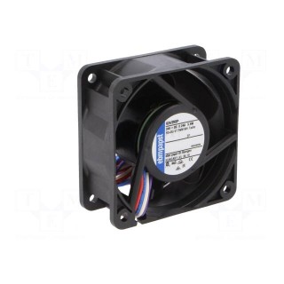 Fan: DC | axial | 60x60x25mm | 66m3/h | 48dBA | ball bearing | 9700rpm