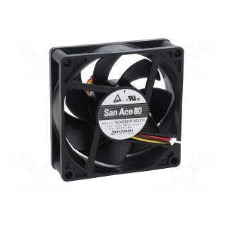 Fan: DC | axial | 24VDC | 80x80x25mm | 114.6m3/h | 45dBA | ball bearing