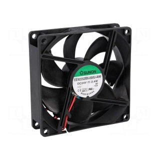 Fan: DC | axial | 24VDC | 92x92x25mm | 93.5m3/h | 37.5dBA | ball bearing