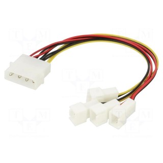 Wire: for fan supplying | Plug: straight | 0.15m | splitter 4x