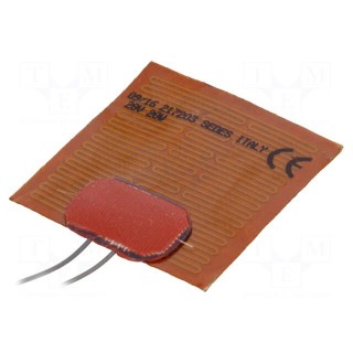 Heating mat | polyamide | 50x50mm | 28V | 20W | -20÷250°C | 2.5W/cm2