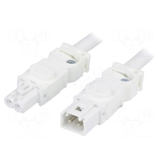 Cascade cable | cascade connection | 025 | male + female | white | 1m
