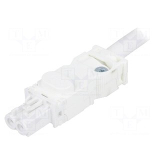 Power cable | cascade connection | 025 | female | white | 2m | 2x1.5mm2