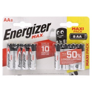 Battery: alkaline | 1.5V | AA | MAX | Batt.no: 8 | non-rechargeable
