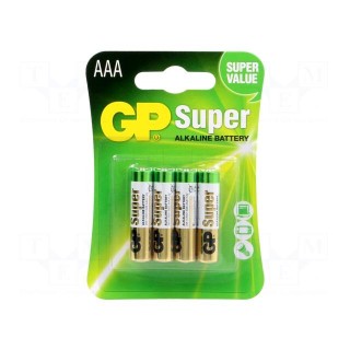 Battery: alkaline | 1.5V | AAA | Batt.no: 4 | non-rechargeable