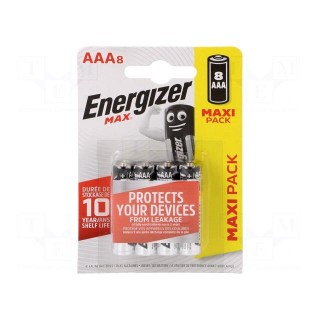 Battery: alkaline | 1.5V | AAA | MAX | Batt.no: 8 | non-rechargeable