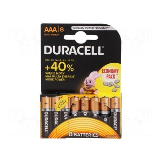 Battery: alkaline | 1.5V | AAA,R3 | Batt.no: 8 | non-rechargeable
