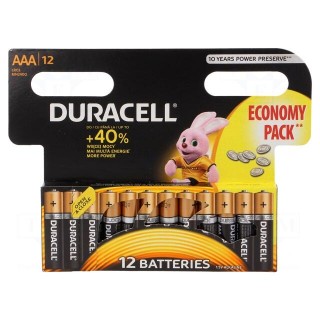 Battery: alkaline | 1.5V | AAA,R3 | Basic | Batt.no: 12