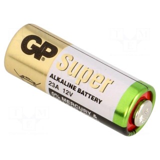 Battery: alkaline | 12V | 23A,8LR932 | non-rechargeable | Ø10x28mm