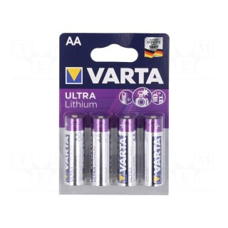 Battery: lithium | 1.5V | AA | Batt.no: 4 | Ø14.5x50.5mm | 2900mAh