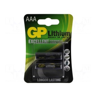 Battery: lithium | 1.5V | AAA | Batt.no: 2 | non-rechargeable