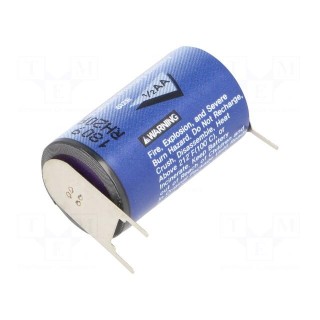 Battery: lithium | 3.6V | 1/2AA | for PCB | Ø14.3x24.6mm | 1200mAh