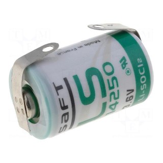 Battery: lithium | 3.6V | 1/2AA | soldering lugs | Ø14.5x25mm | 1200mAh