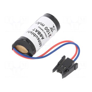Battery: lithium | 3.6V | 17335,2/3A | leads with plug | Ø17x36mm