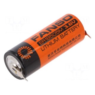 Battery: lithium | 3.6V | 18505 | 2pin | Ø18.5x50.5mm | 3500mAh