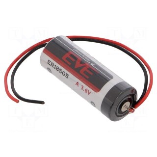 Battery: lithium | 3.6V | 18505 | 150mm leads | Ø18.7x50.5mm | 3800mAh