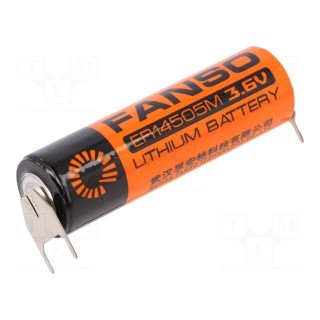 Battery: lithium | 3.6V | AA | 3pin,positive pole:  2pin | 2100mAh