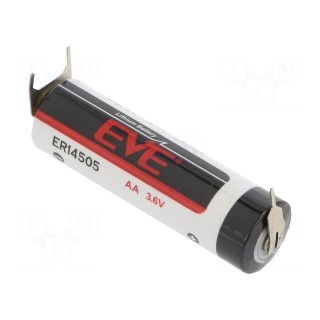 Battery: lithium | 3.6V | AA | 3pin,positive pole:  1pin,for PCB
