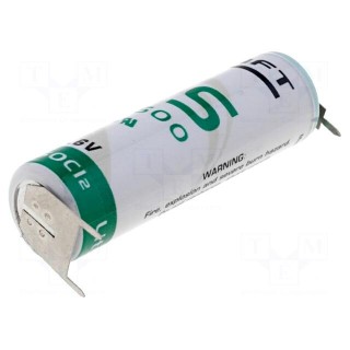 Battery: lithium | 3.6V | AA | 3pin,positive pole:  1pin | Ø14.5x50mm