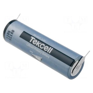 Battery: lithium | 3.6V | AA | for PCB | Ø14.3x49.5mm | 2400mAh