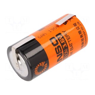 Battery: lithium | 3.6V | C | soldering lugs | Ø26x50.9mm | 6000mAh