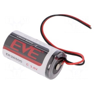 Battery: lithium | 3.6V | C | 150mm leads | Ø26x50mm | 8500mAh