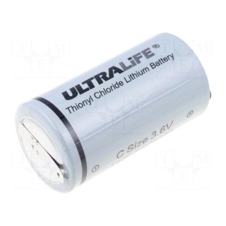Battery: lithium | 3.6V | C | soldering lugs | Ø26.2x50mm | 9000mAh