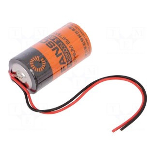 Battery: lithium | 3.6V | C | 6000mAh | Body dim: Ø26x50.9mm | cables