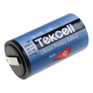 Battery: lithium | 3.6V | C | soldering lugs | Ø25.6x49.5mm | 8500mAh