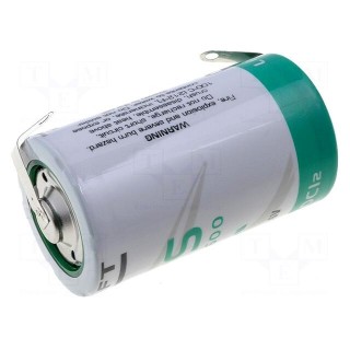 Battery: lithium | 3.6V | D | soldering lugs | Ø33.5x61.5mm | 17000mAh