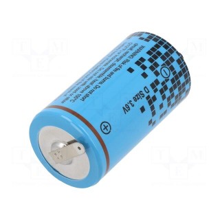 Battery: lithium | 3.6V | D | soldering lugs | Ø34.2x61.5mm | 14500mAh