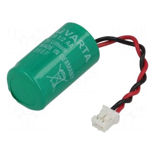 Battery: lithium | 3V | 1/2AA,1/2R6 | 950mAh | non-rechargeable
