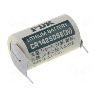 Battery: lithium | 3V | 1/2AA,1/2R6,CR14250 | 850mAh