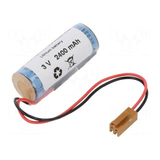 Battery: lithium | 3V | 17450,4/5A,CR8L | connectors | 2400mAh