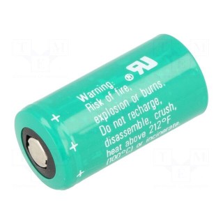 Battery: lithium | 3V | 2/3A,2/3R23 | 1500mAh | non-rechargeable
