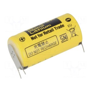 Battery: lithium | 3V | 2/3A,2/3R23 | 1200mAh | non-rechargeable