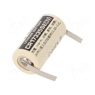 Battery: lithium | 3V | 2/3A,2/3R23 | soldering lugs | Ø17x33.5mm