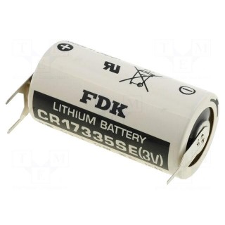 Battery: lithium | 3V | 2/3A,2/3R23,CR17335 | Ø17x33.5mm | 1800mAh