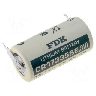 Battery: lithium | 3V | 2/3A,2/3R23,CR17335 | 2pin | Ø17x33.5mm