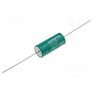 Battery: lithium | 3V | 2/3AA,2/3R6 | axial | Ø14.8x33.5mm | 1350mAh