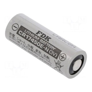 Battery: lithium | 3V | 4/5A,CR8L | Ø17x45mm | 2600mAh