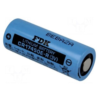 Battery: lithium | 3V | 4/5A,CR8L | Ø17x45mm | 2400mAh