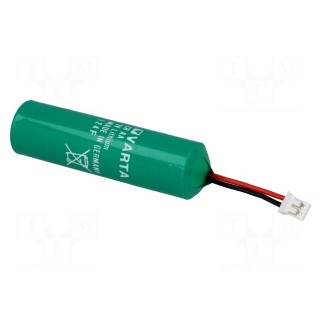 Battery: lithium | 3V | AA | JST connector | Ø14.7x50mm | 2000mAh