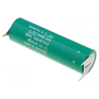 Battery: lithium | 3V | AA | 3pin | Ø14.7x50mm | 2000mAh