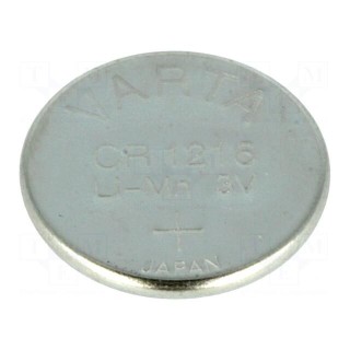 Battery: lithium | 3V | CR1216,coin | 25mAh | non-rechargeable