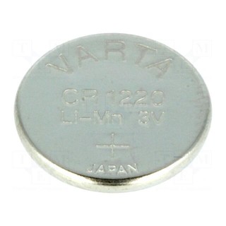 Battery: lithium | 3V | CR1220,coin | 35mAh | non-rechargeable