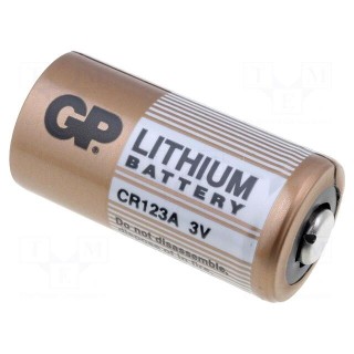Battery: lithium | 3V | CR123A,CR17345 | Batt.no: 1 | Ø17x34.2mm